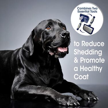 Професійна щітка для грумінгу домашніх тварин Four Paws, 2-в-1 (щітка-тріпач та вистригувач), для собак та котів, всі типи шерсті, середній розмір