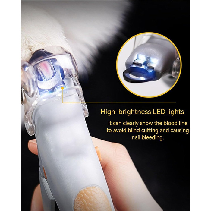Професійний триммер для кігтів Pawthentic Krallenschneider з LED-підсвічуванням та лупою (2 шт.)