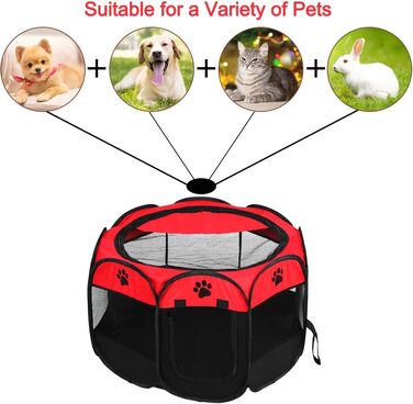 Змінний вольєр для цуценят Greensen: портативний, 600D Oxford, для собак, кроликів, морських свинок, котів (внутрішній/зовнішній)
