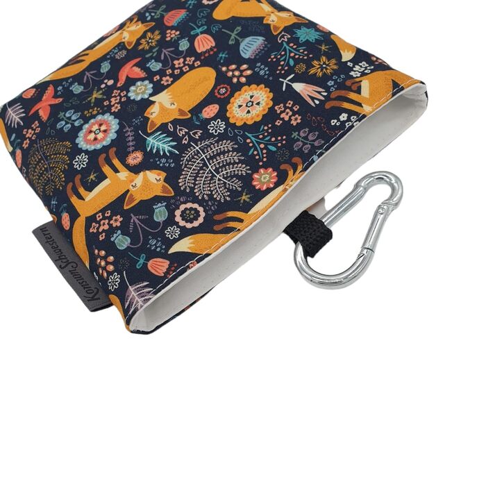 Сумка для ласощів для собак з магнітом та карабіном з бавовни - різні візерунки (лисичка)