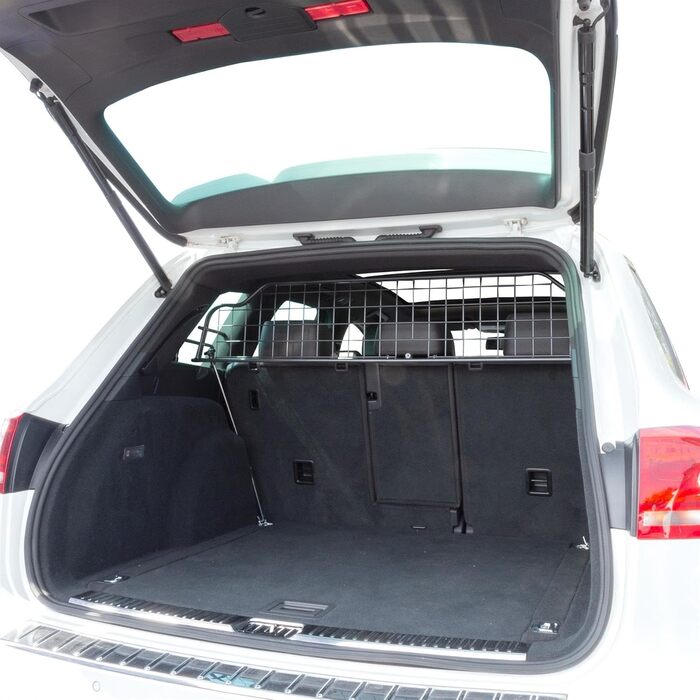 Автомобільна перегородка Travall для собак, сумісна з Volkswagen Touareg (2010-2018), модель TDG1357, оригінальна якість, металеве роздільне гратчасте сидіння для багажника