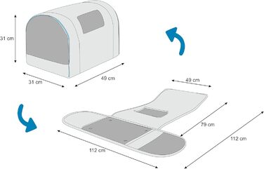 Транспортна сумка для собак та котів, сумка-переноска для тварин, Beige, 31x49x31 см, еко-лляна тканина