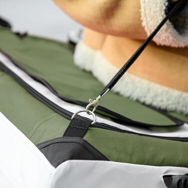 Візок для собак та котів PawHut 2-в-1, складний, до 10 кг, з подушкою, сіткою, дверима та кошиком для зберігання, темно-зелений