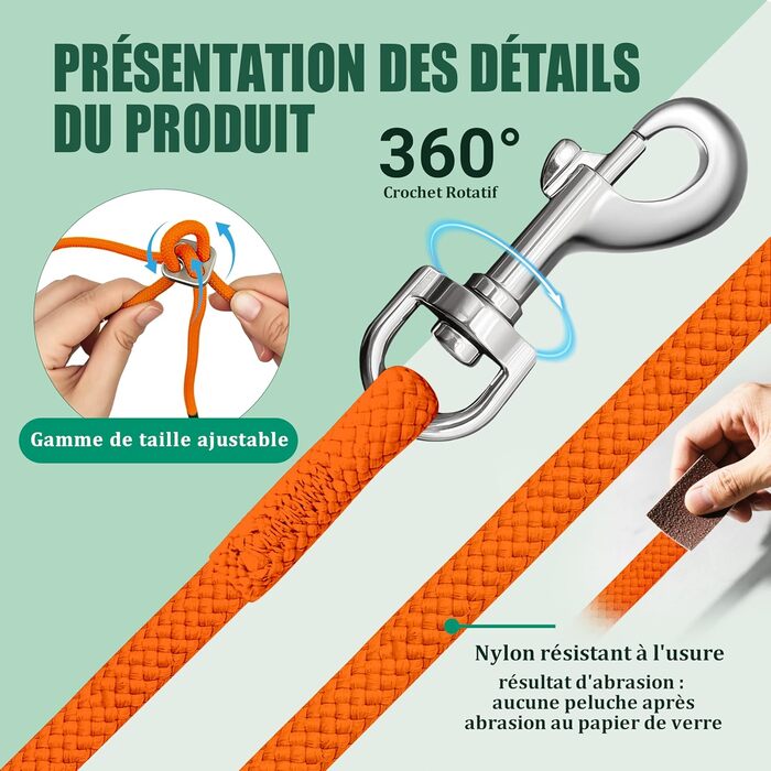 Нашийник для котів Qianruida з повідком, регульований, зручний, дихаючий, світловідбиваючий (Помаранчевий, XS)