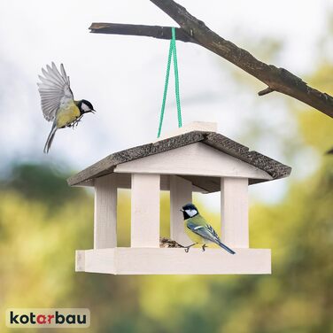 Дерев'яний годівничка для птахів KOTARBAU® з безкоштовним кормом 0,5 кг