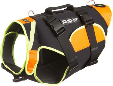Julius-K9 IDC багатофункціональний жилет для собак 3в1, розмір XL, чорний та ультрафіолетовий оранжевий
