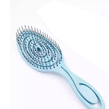 Бурштук для собак, щітка для розплутування шерсті, ергономічна ручка, для вологого та сухого догляду за шерстю, легка щітка для тварин (Блакитна)