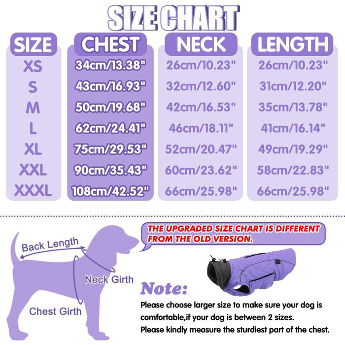 Зимовий одяг для собак EMUST: теплий флісовий одяг для холодної погоди, британський стиль, вітрозахисна куртка для маленьких собак, зимові собачі куртки, колір: Нова Ліла, розмір XS (1 шт.)