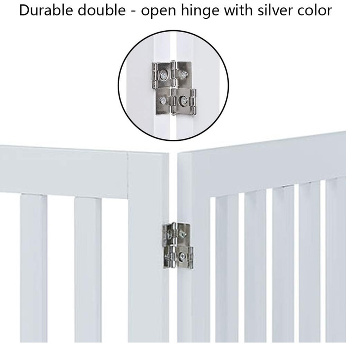 Захисний бар'єр для собак Unipaws - відбійник для сходів без свердління, дерев'яне дитяче ворота, білий (4 елементи, 61 см) 204 x 61 см