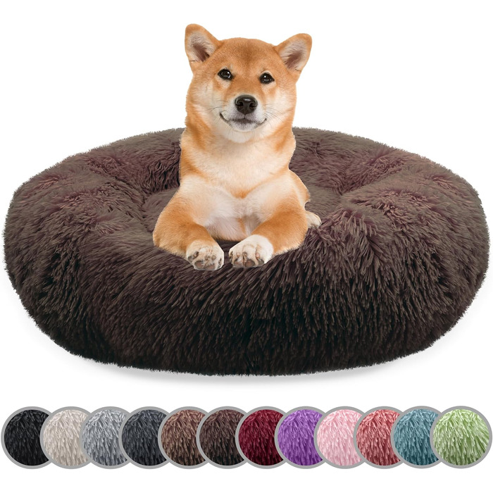 Кругле ліжко для собак середніх порід, 70 см. М'яке, зручне, з штучного хутра, знімний чохол, неслизьке, ергономічне.