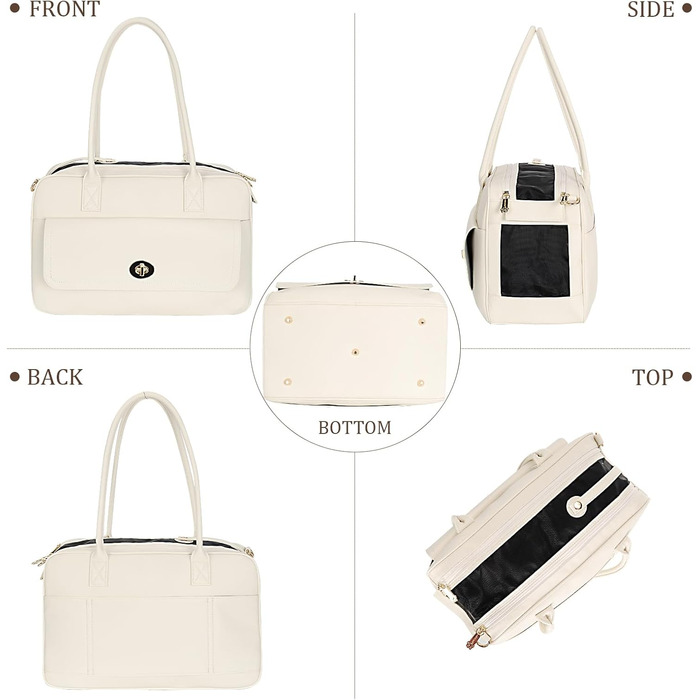 Сумка-переноска для тварин Modische: стильна сумка-переноска для собак та котів, білий/оптичний сад, схвалена TSA