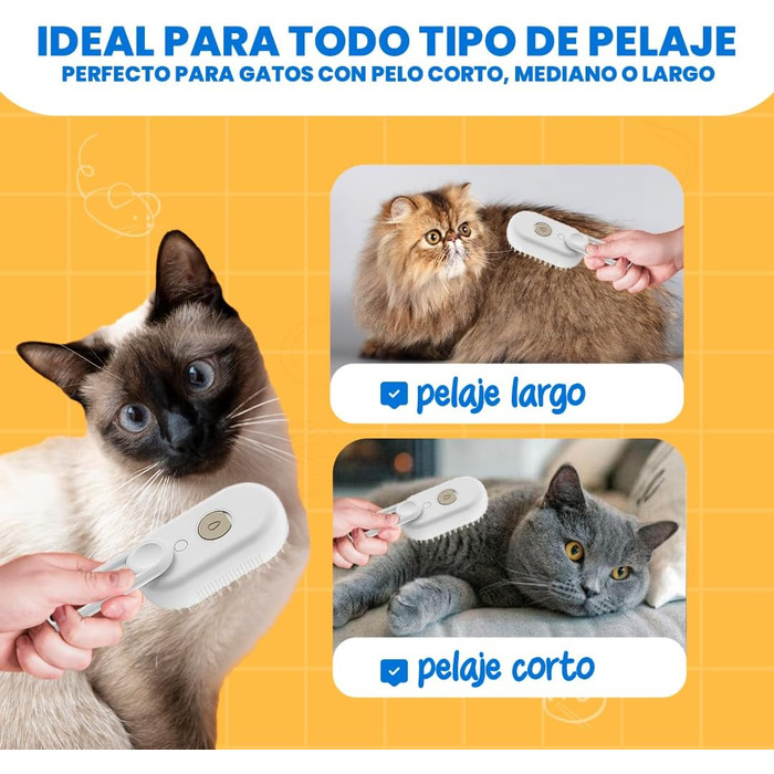Парова щітка для котів та видалення шерсті: щітка для котів та собак з парою, щітка для видалення шерсті для тварин, парова щітка для тварин, щітка для шерсті, щітка для домашніх тварин