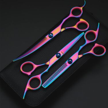 Набір для грумінгу собак, професійний, з нержавіючої сталі, безпечні кругові кінчики, 7-в-1, для собак та котів