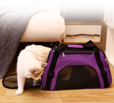 Сумка-переноска для тварин, фіолетова: зручна, легка, дихаюча для собак та котів
