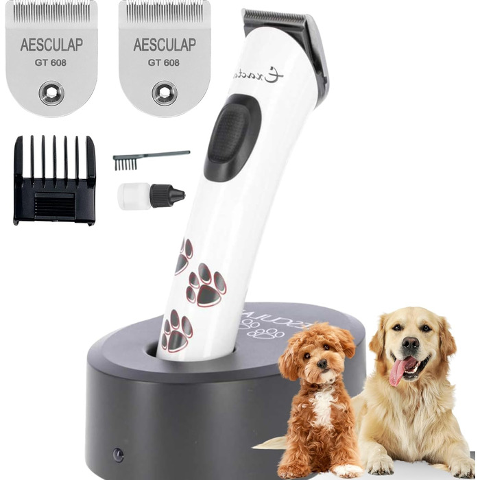 Машинка для стрижки собак Agrarzone Edition Aesculap Exacta, біла - з запасним лезом, триммер для лап, тиха, без вібрації, легка