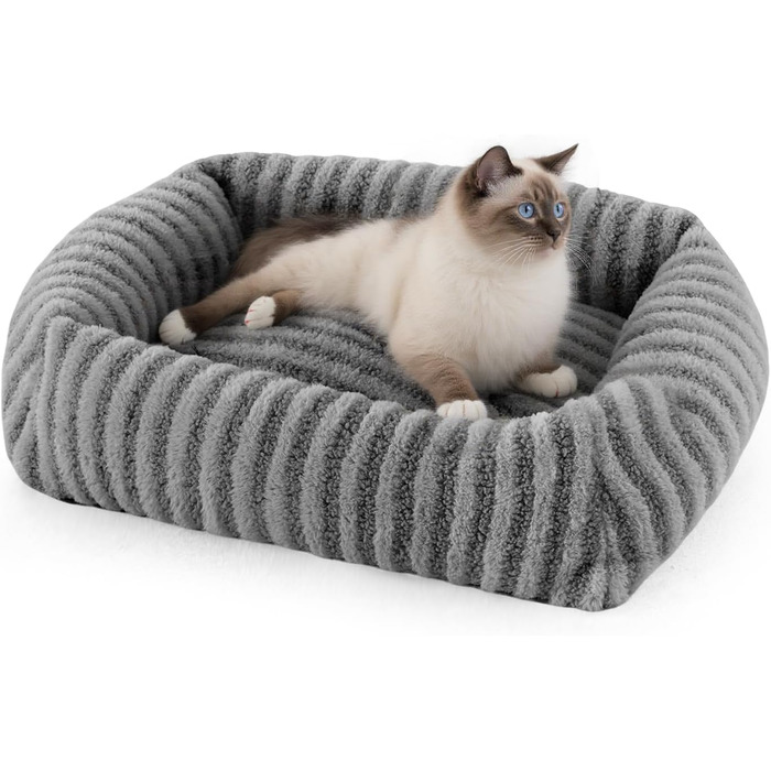 Ортопедичне ліжко для собак MIXJOY, сіре, 51x48x15 см. Знімне покриття, для тварин до 5,4 кг