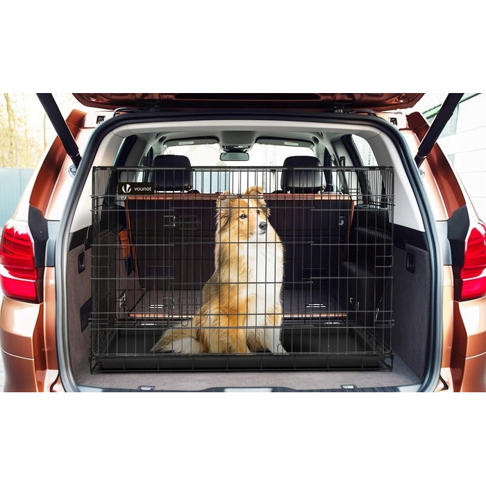 Металевий транспортний клітка-вольєр для собак Anytech, 121x74x82 см, розмір XXXXL