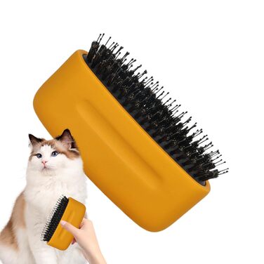 Щітка для собак та котів під час линьки, проти випадання шерсті - аксесуари для догляду за довгошерстими котами та цуценятами, собаками. Щоденний догляд вдома, на вулиці та під час купання. Жовта