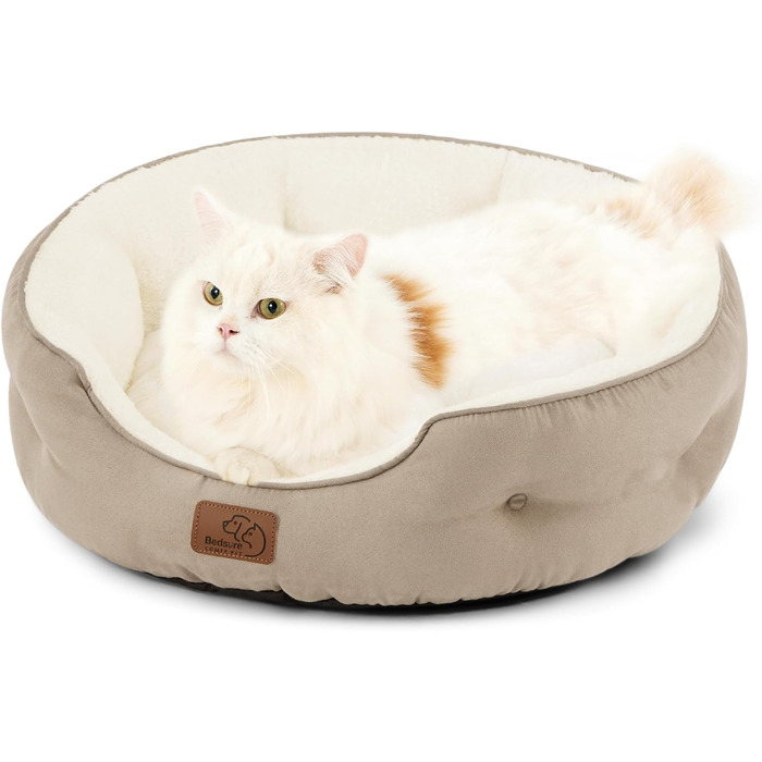 Кішечка ліжко BEDSURE для котів та маленьких собак, 51x48x15 см, з двостороннім внутрішнім подушкою, миється