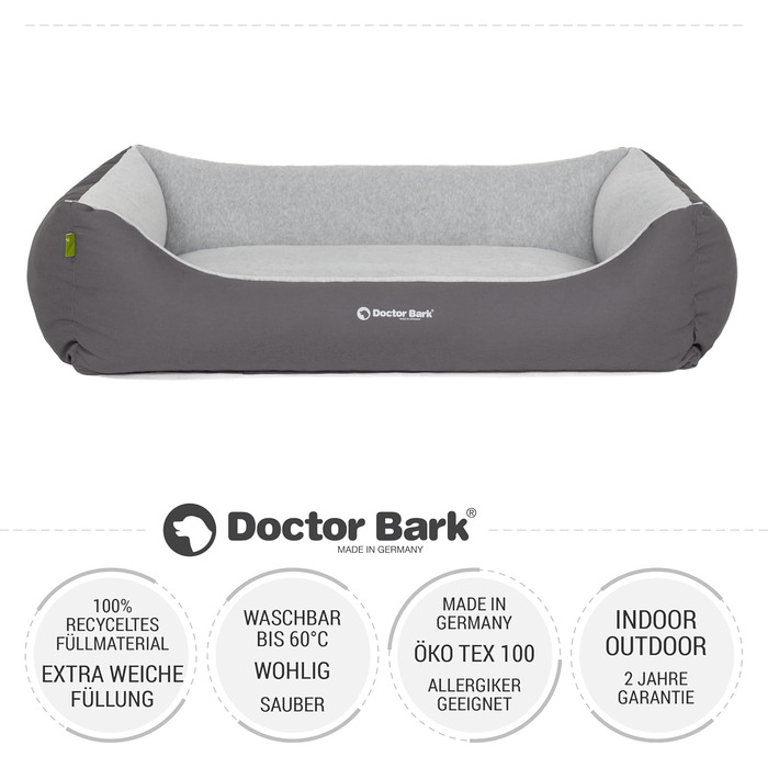 Ліжко для собак середніх порід Doctor Bark - м'яке та зручне, зелений колір (97x75 см)