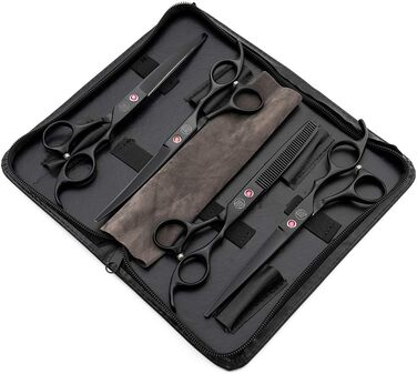 Професійний набір для стрижки собак Moontay: 4 ножиці (прямі, вигнуті вгору, вигнуті вниз, фінішна), 17.8 см, JP Edelstahl