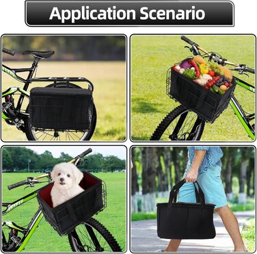 Складаний велосипедний кошик Meta з винімною сумкою для перенесення собак, тварин, продуктів, аксесуари для електровелосипеда