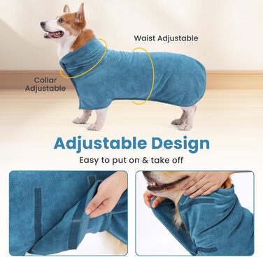 Рушник для собак PETTOM з мікрофібри, швидковисихаючий, бавовняний, супер вбираючий (L, блакитний)