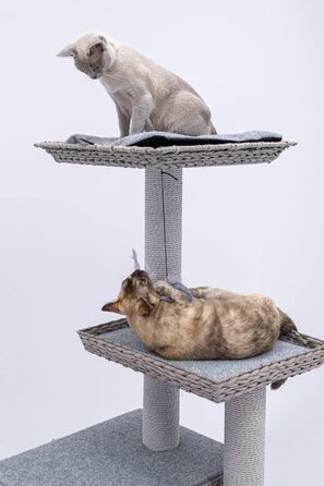 Дряпка для котів Petrebels Caribbean Love 141 см, сіра, натуральний матеріал