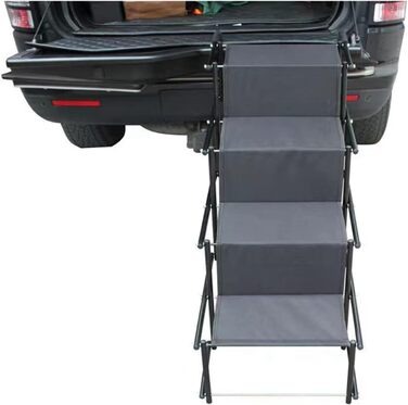 Сходинки для собак в авто, сталевий каркас, витримує 60 кг, великі та малі породи, регульована висота, для різних авто, чорний колір