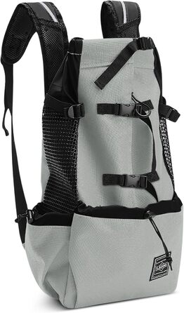 Рюкзак-переноска для собак ALLSOPETS, регульований, сірий шалфей, L