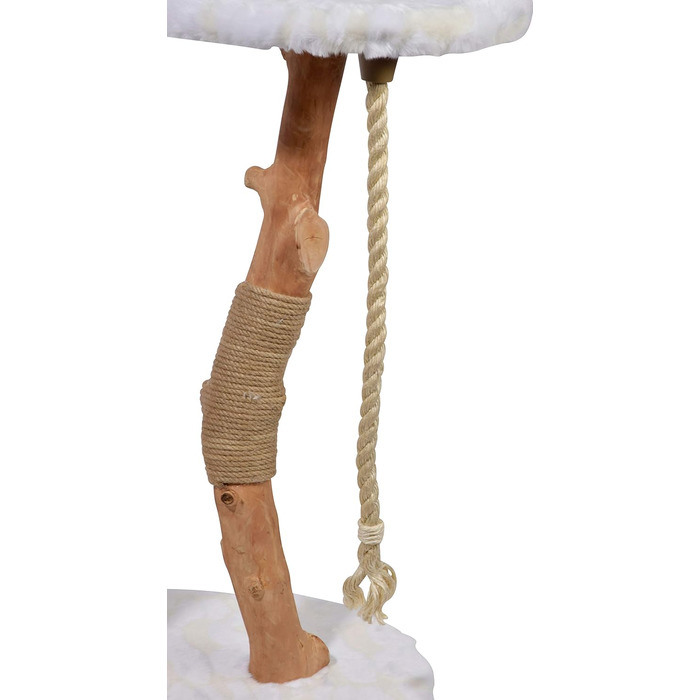 Дерев'яна кігтеточка для котів Dobar® 35290FSCe Design - з джутовою обробкою та іграшкою, Ø 50 x 72-82 см, Колір: Браун (Holly)