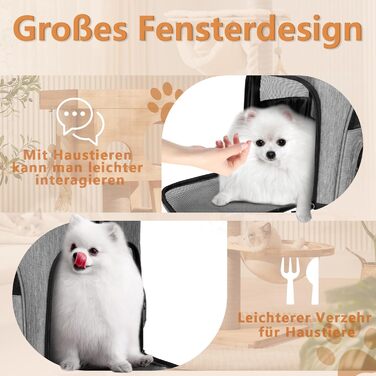 Рюкзак для собак OUUTMEE: переноска для маленьких собак, сірий, розкладне мережеве вікно, вантажопідйомність 10 кг
