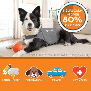 Поясний жилет Thundershirt для собак, сірий, розмір XXS, меланж