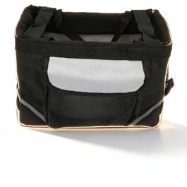 Фahrradkorb Für Kleine Hunde, Abnehmbarer Haustier Fahrradkorb Aus Stoff, 38x28x25cm - Leicht, Wasserfest, Schnelle Montage Für Fahrradlenker