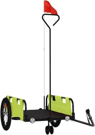 Причіп для велосипеда, вантажний/для собак, зелений, з оксфордської тканини та металу. Підходить для покупок, подорожей, легко збирається