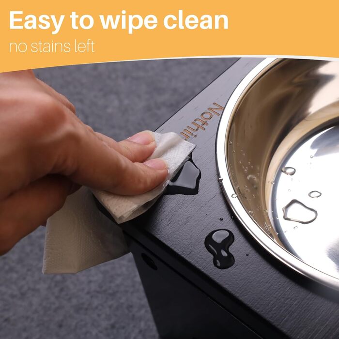 Підвищені годівниці для собак великих порід, годівниці на підставці, без розливання, годівниця для собак велика з 2 мисками з нержавіючої сталі (чорний) XL, висота 35.56 см, об'єм миски 48 oz (чорний)