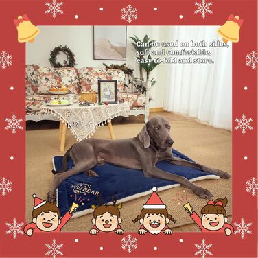 Килимок для собак Vivi Bear 110 x 70 см, килимок для тварин, машинного прання, для собак та котів, блакитний