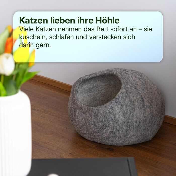 Кігтеточка-будиночок для котів Miauff® з фетру, ручної роботи, Ø 42 см x 28 см (азур блакитний)