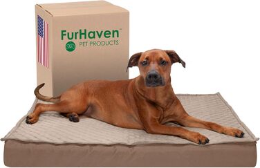 Лягу для собак Furhaven XL: Водостійкий лежак з піною Memory Foam, розмір Jumbo (X-Large), колір пісок (102 x 81 x 10 см)