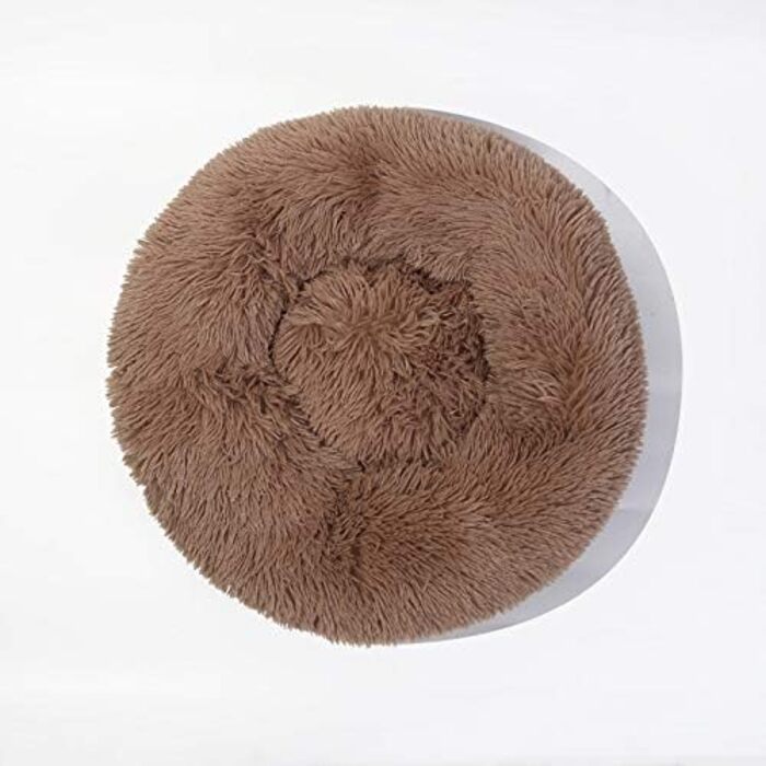 М'яке кругле ліжко для собак Antistress, корзина для собак, плюшеве ліжко для домашніх тварин, зручне та миється, ліжко-корзина для собак маленьких, середніх та великих (90*90см, 70*70см, коричневе)