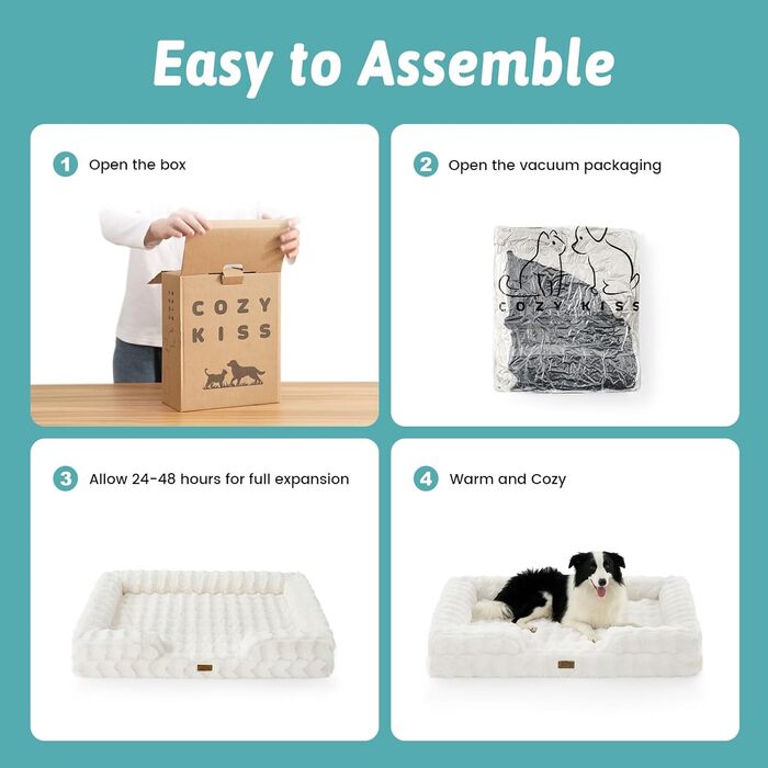 Ортопедичне ліжко для собак з штучного хутра, великі породи, диван з високопідтримуючим пінополіуретаном та водонепроникним чохлом, неслизьке, м'яке, тепле, пране, C-подібне, розмір XL (бежевий)