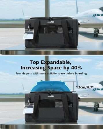 Транспортна сумка для котів Pecute - переноска для котів та маленьких собак, складана, легка, для подорожей, зелена (сіра)