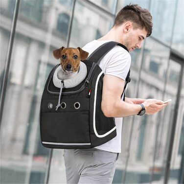 Рюкзак для собак та котів PETCUTE: зручний та практичний для подорожей, хаджінг, кемпінгу. Чорний колір.