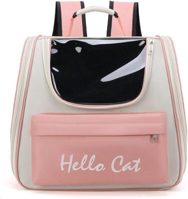 Рюкзак для кота з сіткою, рюкзак для собак, рюкзак для тварин до 15 кг, дихаючий, чорний