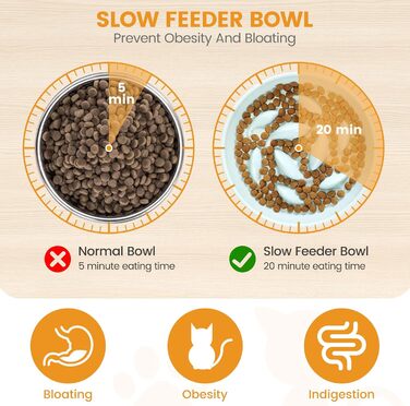 Миска для котів Happy Hachi з підняттям, кераміка, повільне годування, антиковзаюча, для котів та маленьких собак (зелена)