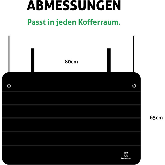 Захист краю багажника для автомобіля: міцний кріплення на липучці + гачки, захист для собак, килимок у багажник, захист краю багажника, ідеальна посадка, міцний матеріал, чорний колір