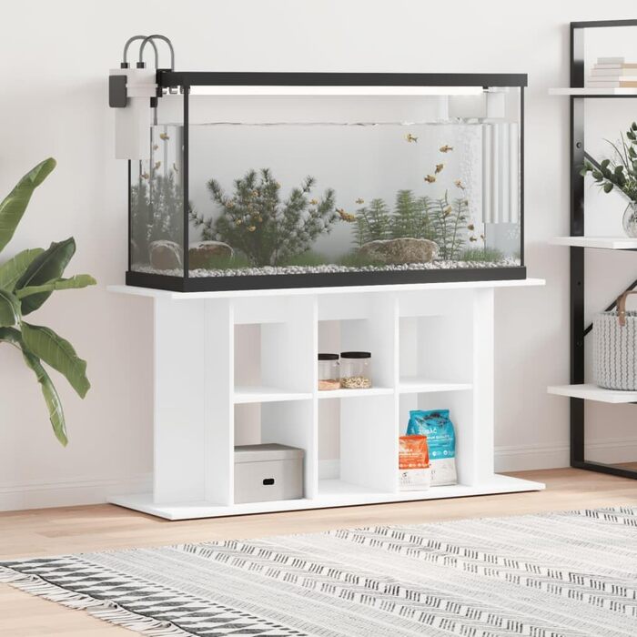 vidaXL Акваріумна тумба глянець білий 120x40x60 см ДСП