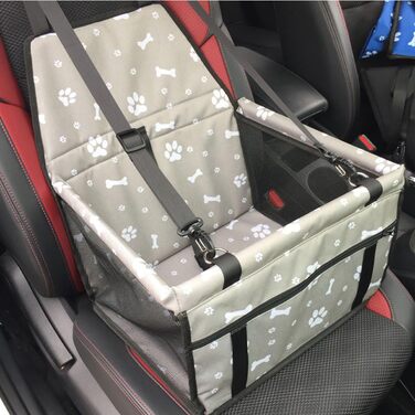 PETCUTE складаний автокрісло-переноска для собак і котів, з безпековим ременем, для подорожей, з покриттям та слідом лапки