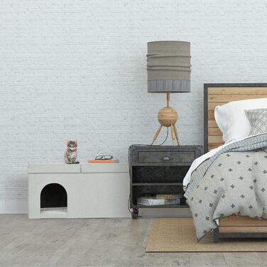 Кігтечка для котів Relaxdays, складана лавка, кімнатні меблі для тварин, притулок для котів, бежевий, 1 шт.