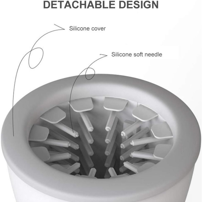 Автоматичний очищувач лап для собак PJDDP - мийка лап для домашніх тварин, портативна щітка для чищення лап, білий